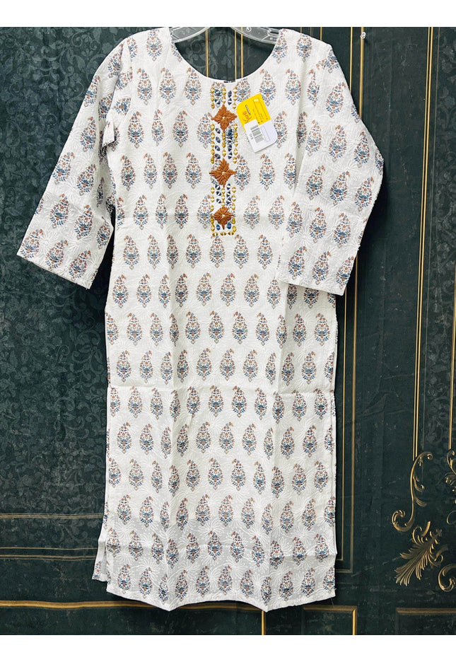 Kota cotton kurti | chikankari work | Block print kurti - Kurti Connection USA