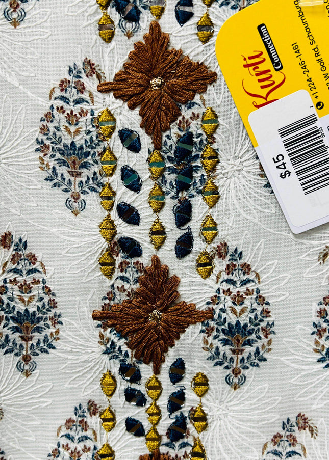 Kota cotton kurti | chikankari work | Block print kurti - Kurti Connection USA