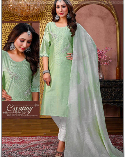 Silk kurti pant set - Kurti Connection USA