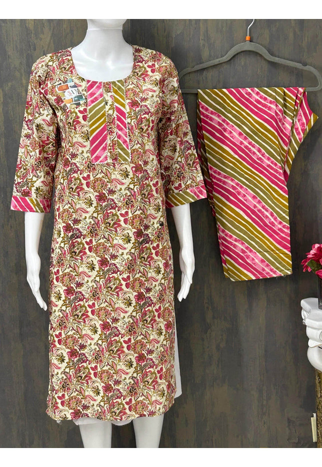 Cotton Kurti Pant set - Kurti Connection USA