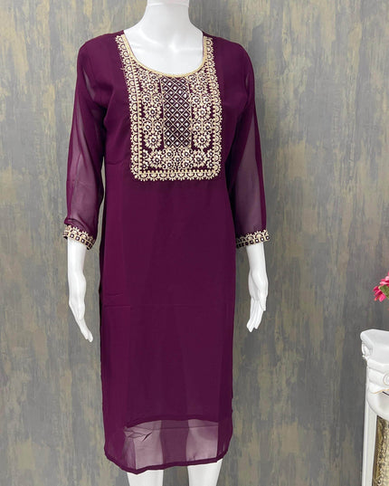Georgette kurti | tunic - Kurti Connection USA