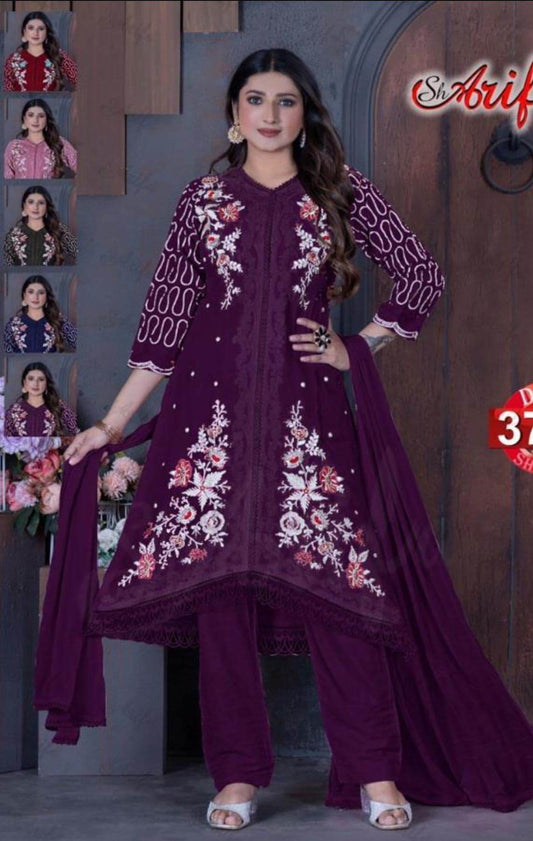 Kurti Pant set : Color wine - Kurti Connection USA