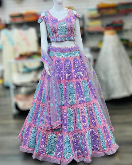Heavy Bridal Lehenga | semi bridal Lehenga - Kurti Connection USA