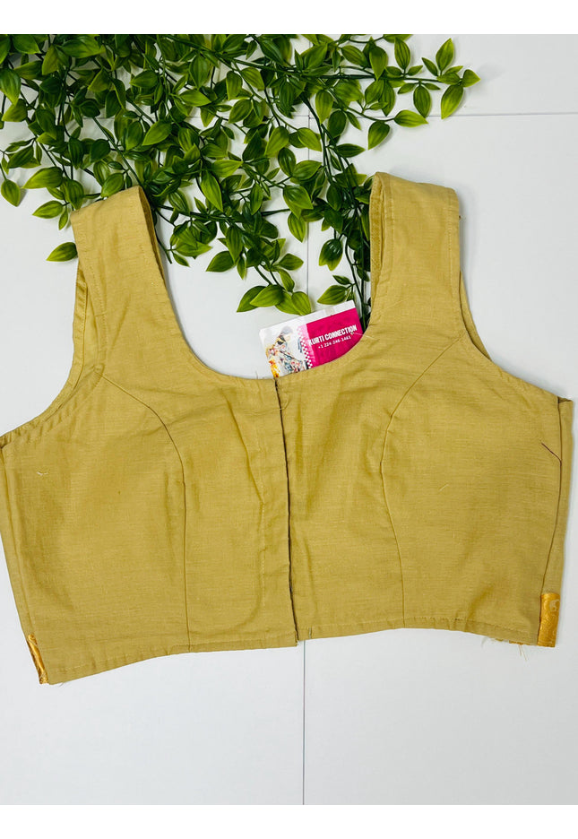 Cotton Blouse | Beige - Kurti Connection USA