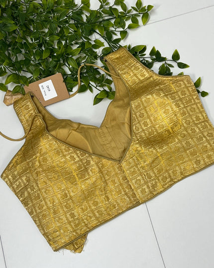 Golden blouse | Size 36 : sale - Kurti Connection USA