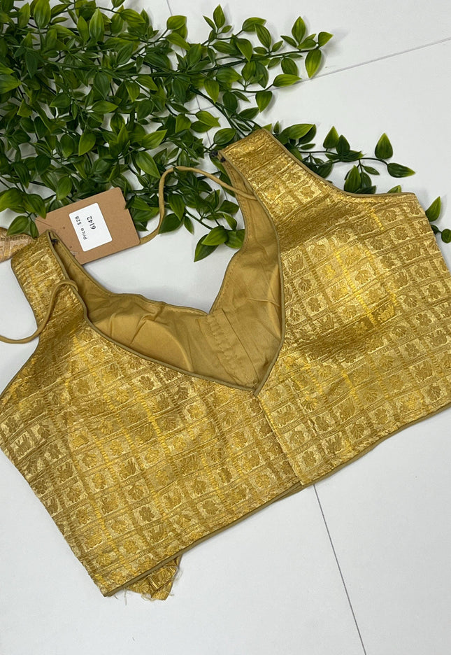 Golden blouse | Size 36 : sale - Kurti Connection USA