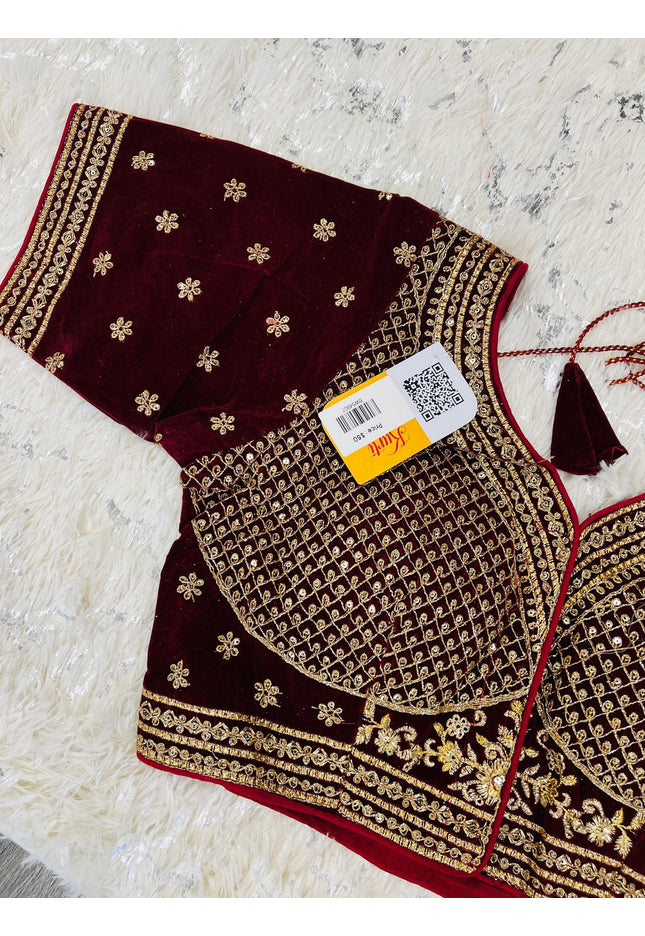 Velvet blouse - Kurti Connection USA