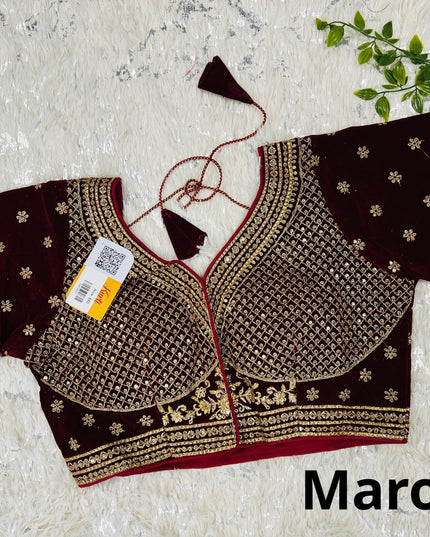 Velvet blouse - Kurti Connection USA