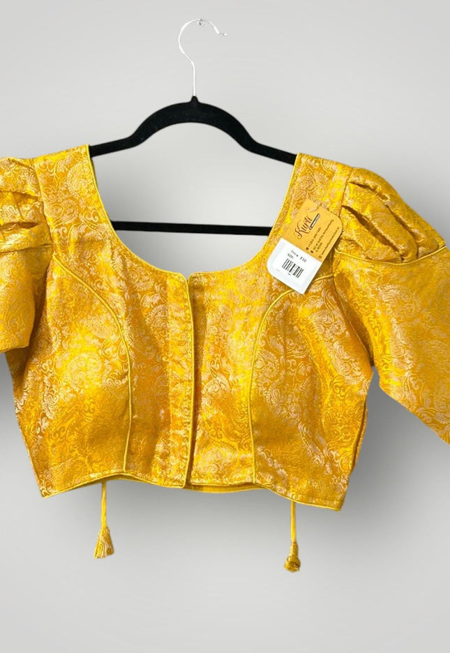 Golden Yellow Blouse - Kurti Connection USA