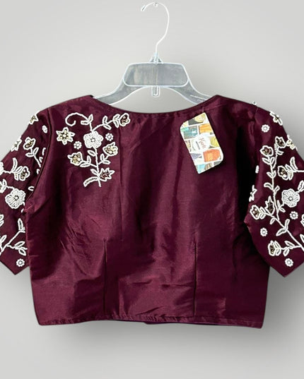 Silk Blouse | Pearl work - Kurti Connection USA