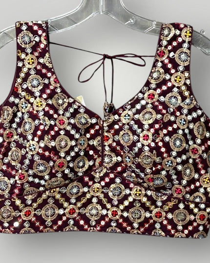 Readymade blouse | Wine color - Kurti Connection USA