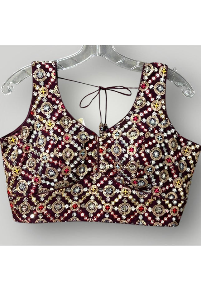 Readymade blouse | Wine color - Kurti Connection USA
