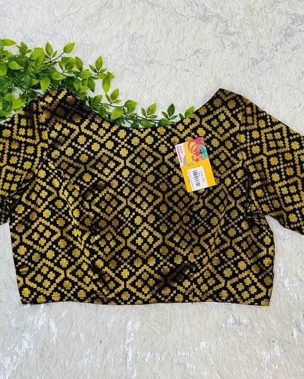 Black gold High neck blouse - Kurti Connection USA