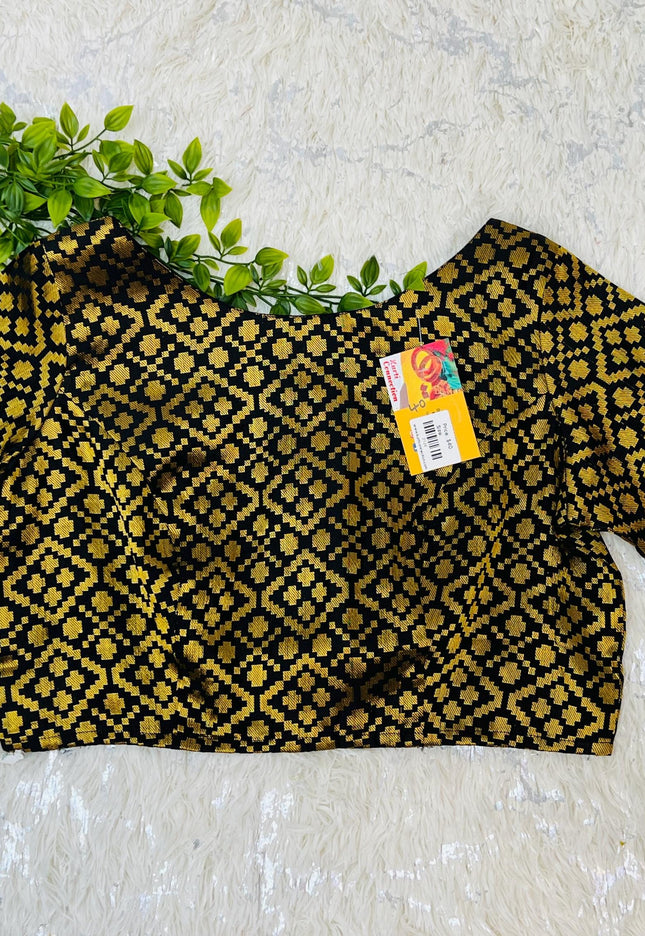 Black gold High neck blouse - Kurti Connection USA