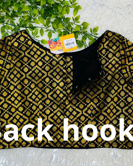 Black gold High neck blouse - Kurti Connection USA