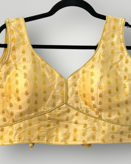 Sleeveless gold blouse - Kurti Connection USA