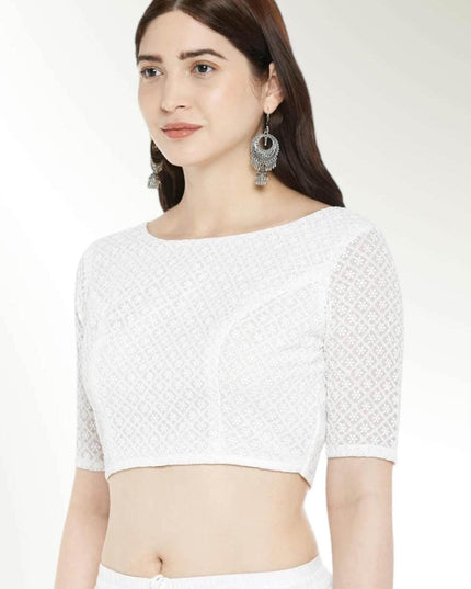 1215 Off white blouse | plus size blouses - Kurti Connection USA
