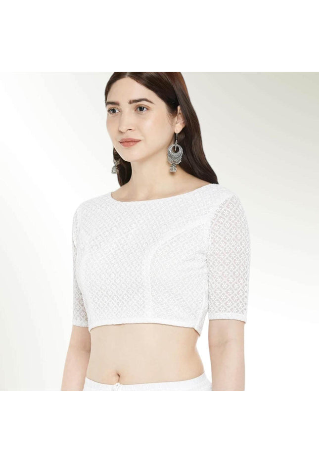 1215 Off white blouse | plus size blouses - Kurti Connection USA