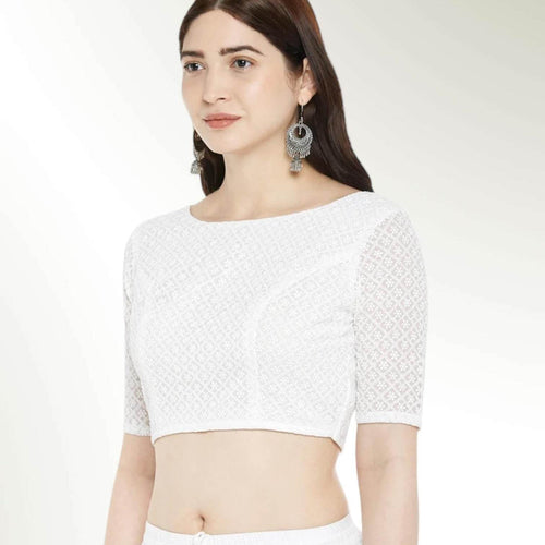 1215 Off white blouse | plus size blouses - Kurti Connection USA