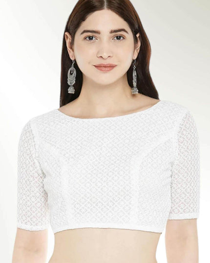 1215 Off white blouse | plus size blouses - Kurti Connection USA