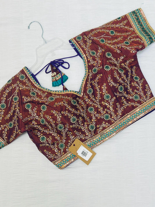 Dark brown silk blouse | readymade blouse for saree