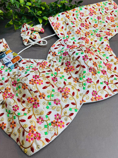 Multicolor embroidery work blouse