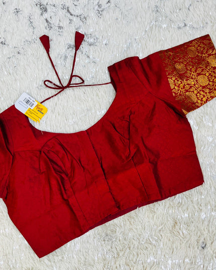 Dark maroon silk blouse - Kurti Connection USA