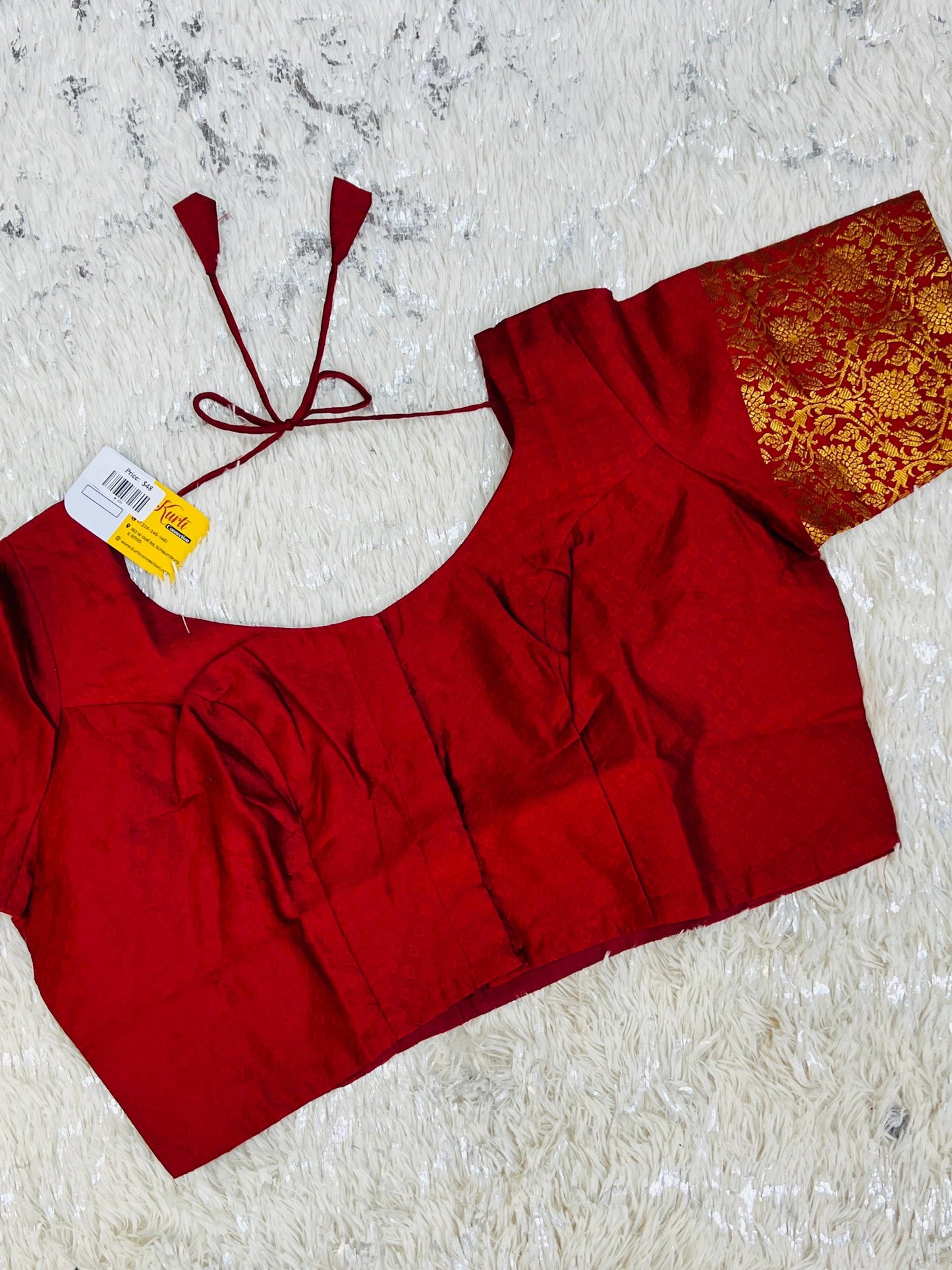 Dark maroon silk blouse