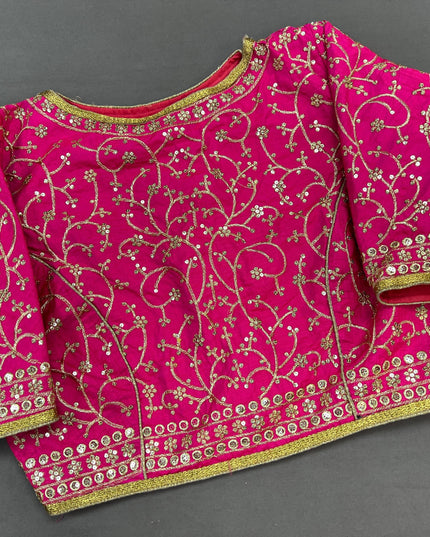 Silk party wear blouse | blouse for lehenga /saree - Kurti Connection USA