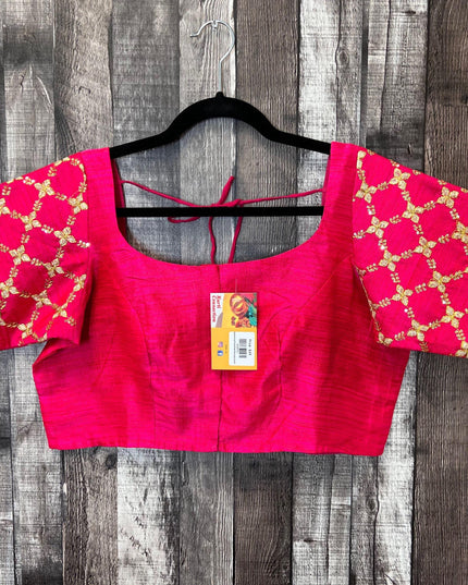 Raw silk blouse - Kurti Connection USA