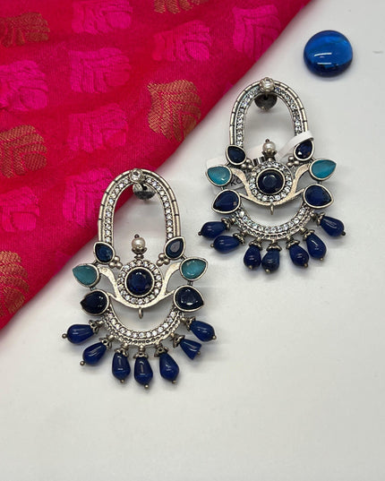 Silver look alike earrings - Kurti Connection USA