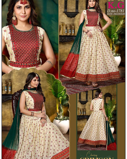 Chanderi silk long kurti for girls - Kurti Connection USA