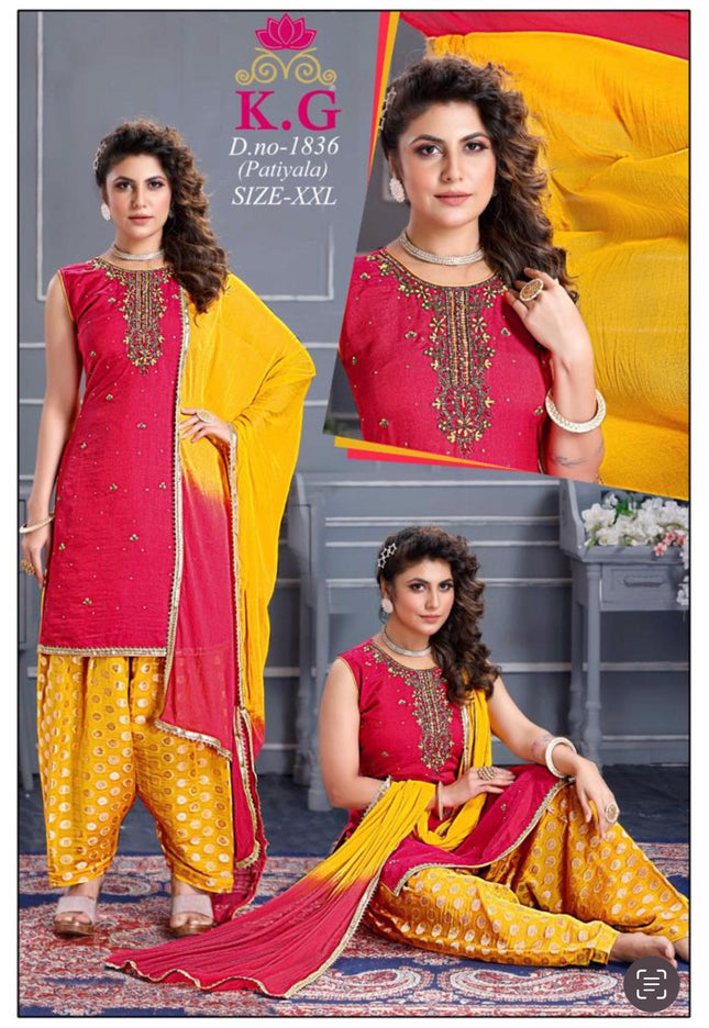Silk salwar suit - Kurti Connection USA