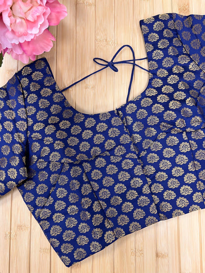 Front hook blouse : Navy blue
