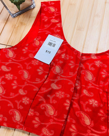 Front hooks blouse : red - Kurti Connection USA