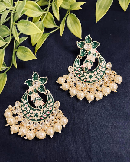 Light blue earrings | chandbali - Kurti Connection USA