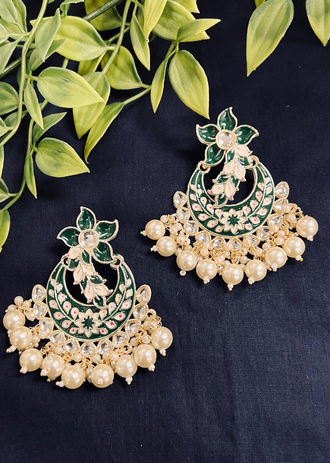 Light blue earrings | chandbali - Kurti Connection USA