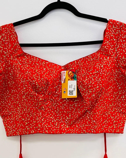 Party wear silk blouse | Red blouse - Kurti Connection USA