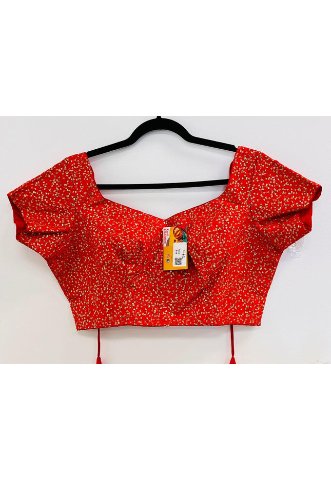 Party wear silk blouse | Red blouse - Kurti Connection USA