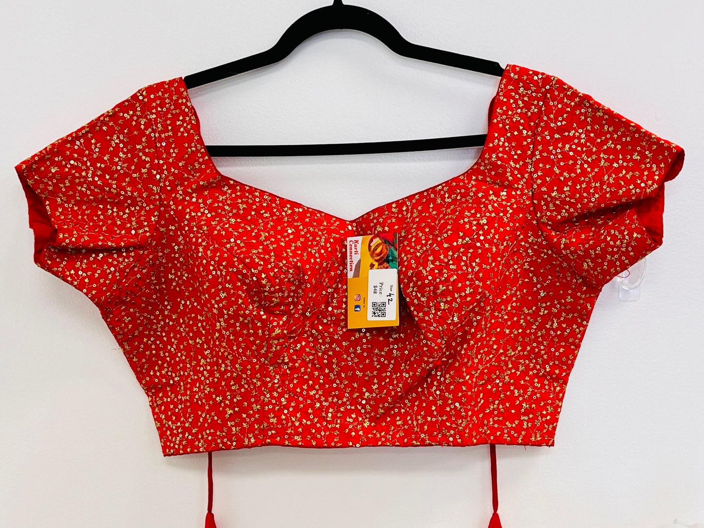 Party wear silk blouse | Red blouse