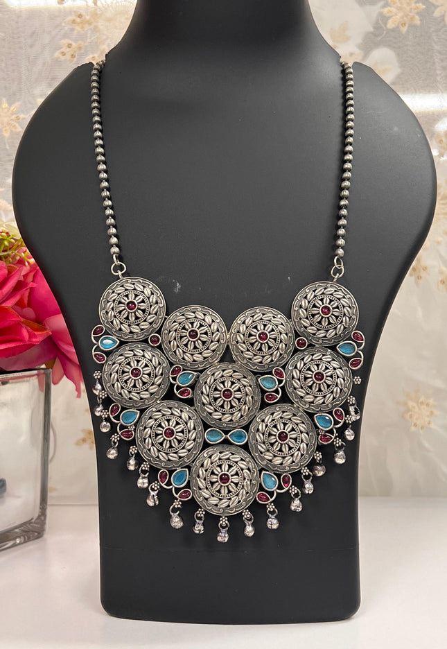Banjara necklace | oxidized silver jewelry - Kurti Connection USA