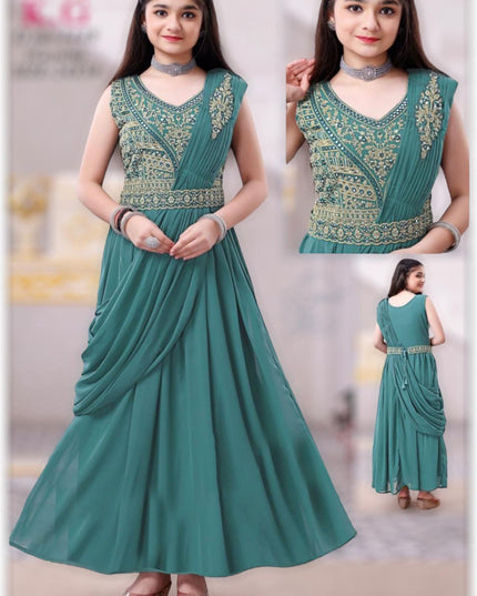 Saree gown for little girls - Kurti Connection USA