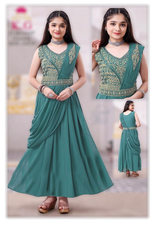 Saree gown for little girls - Kurti Connection USA