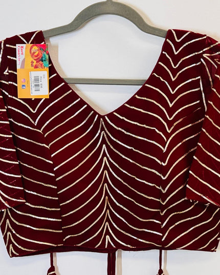 Georgette blouse with gota patti - Kurti Connection USA