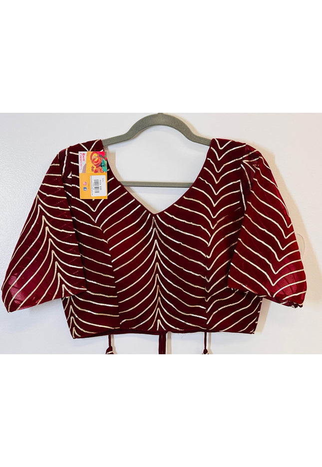 Georgette blouse with gota patti - Kurti Connection USA