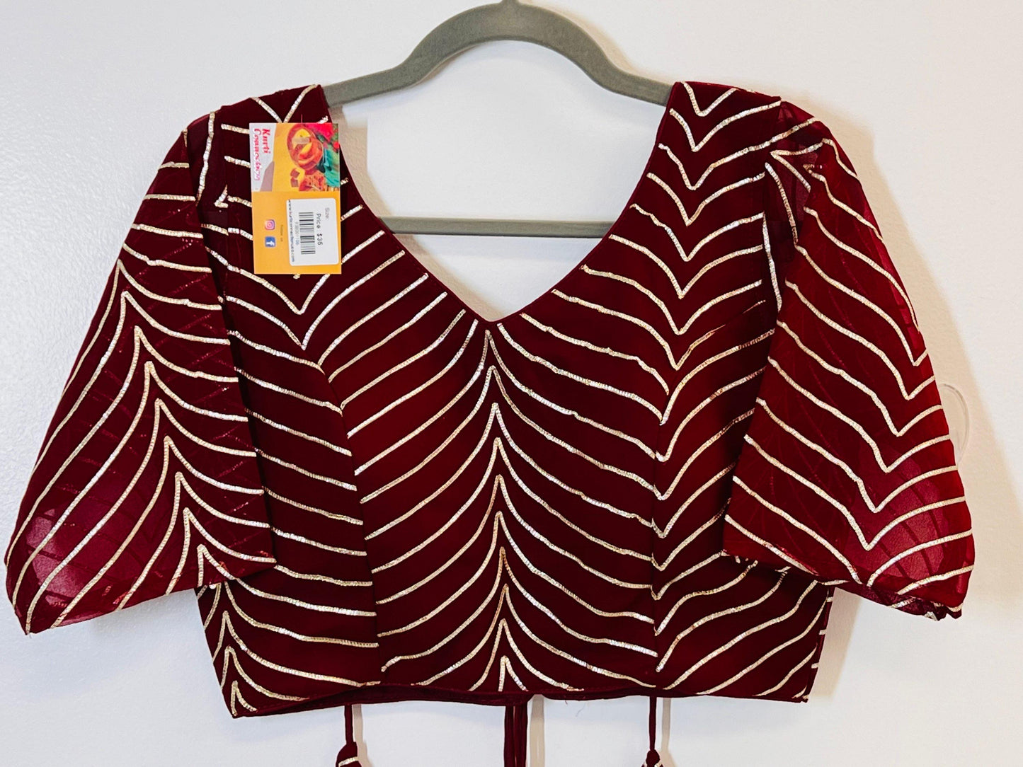 Georgette blouse with gota patti