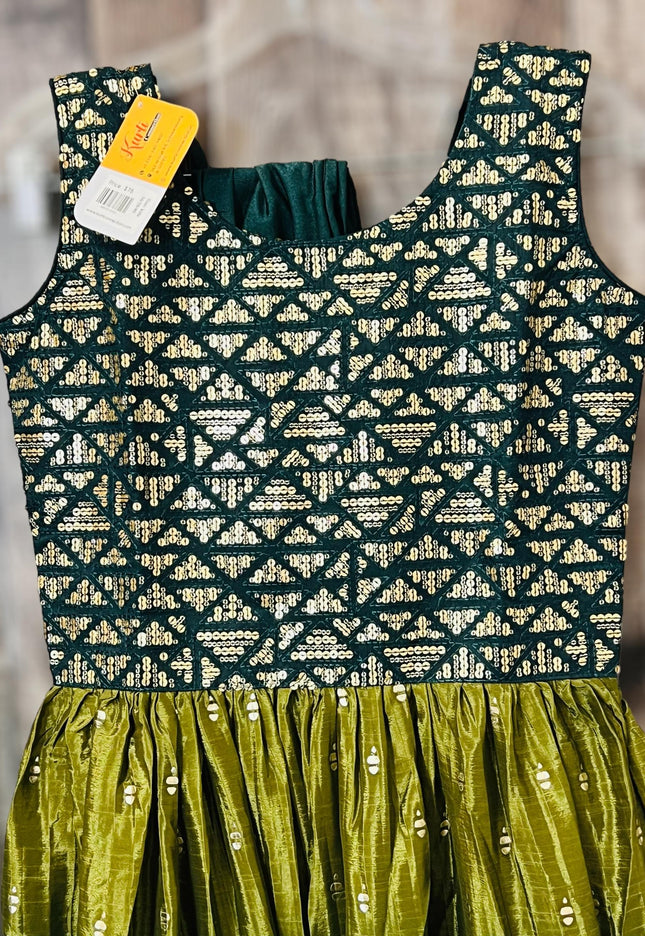 Dola Silk long dress for teenagers - Kurti Connection USA