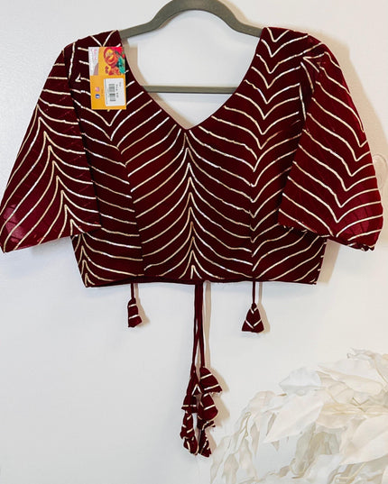 Georgette blouse with gota patti - Kurti Connection USA
