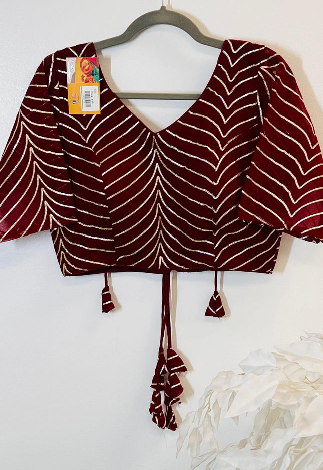 Georgette blouse with gota patti - Kurti Connection USA