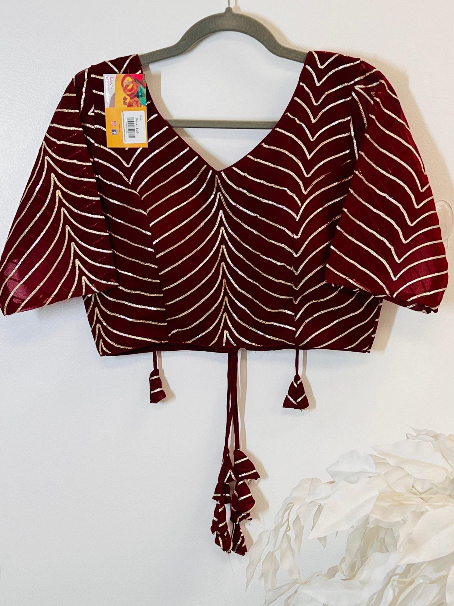 Georgette blouse with gota patti